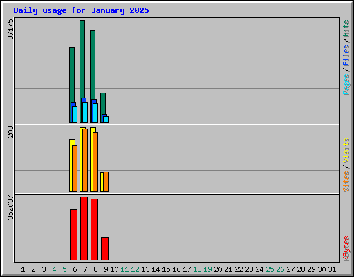 Daily usage for January 2025