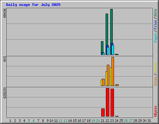 Daily usage for July 2025