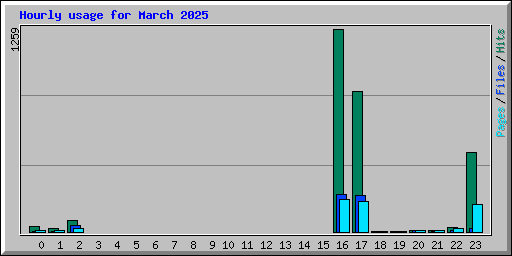 Hourly usage for March 2025