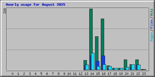 Hourly usage for August 2025