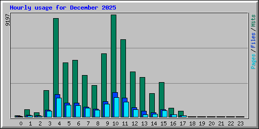 Hourly usage for December 2025